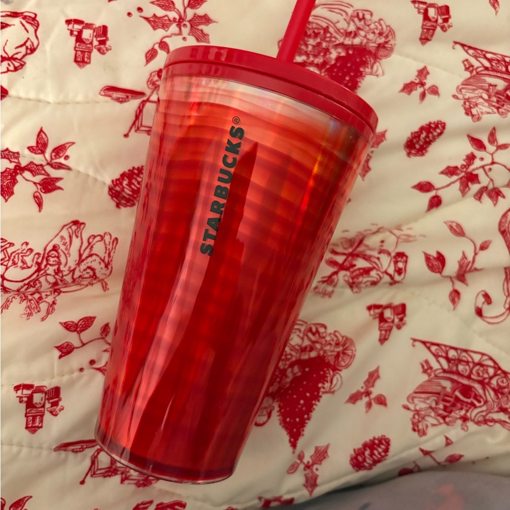 Starbucks Vibrant Red Tumbler with Straw